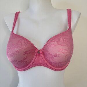 Victoria's Secret Bra Body by Victoria Lined DemiPink Lace Soft Comfy Sz 36C